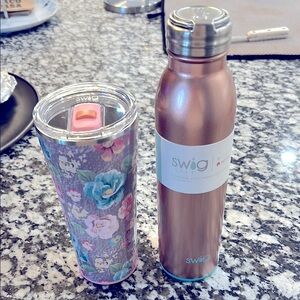 Swig Floral Tumbler and Rose Gold Bottle Set